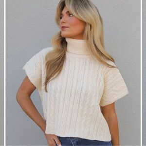 Cable knit pullover sweater